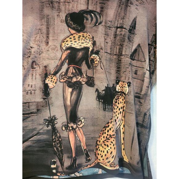 Valentina Large Cardigan & Tank Set Paris Lady Cheetah Rhinestone Glam Luxury - Picture 1 of 8